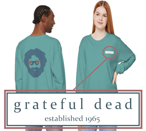 Grateful Dead Jerry Garcia Vineyard Kollektion Garment-dyed Langarm T-Shirt - StealieShop